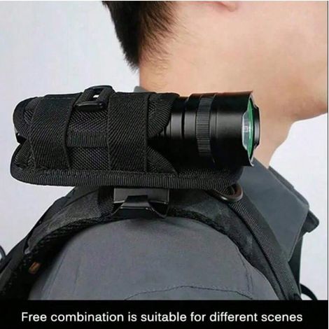 Robustes Gürtelholster Für Taschenlampen, Zubehör Für Jagdlampen, Überlebensausrüstung, Um 360° Drehbarer Lederhalter