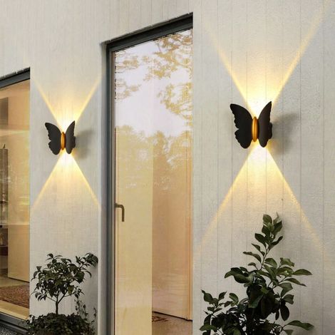 Stück Solar-schmetterlingswandleuchte Für Den Außenbereich, Led-projektionsleuchte: Dekoration Für Garten, Flur, Einfahrt, Terrasse Oder Balkon (warmes Licht)