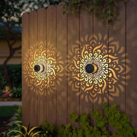 1 Stück Solar-blumenprojektionswandlampe Mit Mandala-lampenschirm: Dekoration Für Partys, Gärten, Landschaften, Höfe Oder Einfahrten