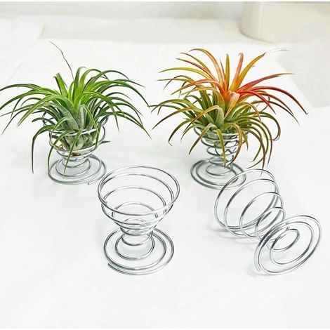 5-teiliges Set Eleganter Metallständer Für Luftpflanzen Mit Federfuß, Geeignet Für Drinnen Und Draußen, Zur Dekoration Von Büro Und Zuhause.