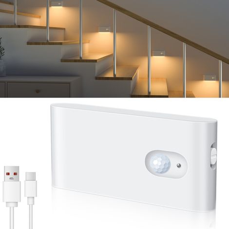 1 Wiederaufladbares, Bewegungsaktiviertes Nachtlicht Für Treppen Und Flure, Led-leuchten Für Küchenschränke, Schlafzimmer Und Ankleidezimmer