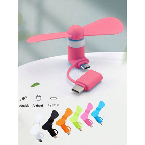 1 Mini-ventilator Für Android-smartphones Mit Usb-c-anschluss, Kompatibel Mit Usb-c-geräten, Tragbarer Ventilator Für Den Sommerurlaub, Orange