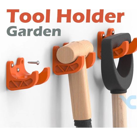 5-teiliger Gartengerätehalter Mit 35-mm-haken, Wandhaken Für Besen, Schaufel, Rechen, Verschraubbares Aufbewahrungsregal Für Garage, Schuppen, Heimwerkerbedarf