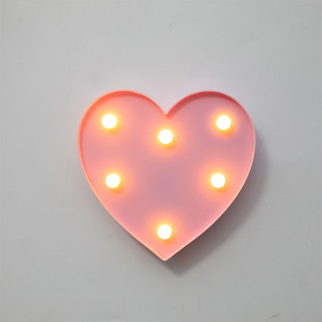1 Niedliches, Batteriebetriebenes, Herzförmiges Deko-nachtlicht Für Zuhause: Perfekt Für Wohn- Oder Schlafzimmer, 16 Cm, Rosa