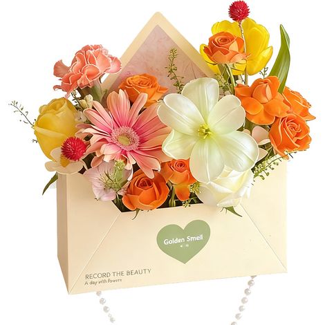 5-teiliges Geschenkset Mit Elegantem Blumenmuster Und Liebesbrief, Perfekt Für Valentinstag, Hochzeiten, Muttertag Und Schulabschlüsse Diy-blumenkorb (halskette Nicht Enthalten).