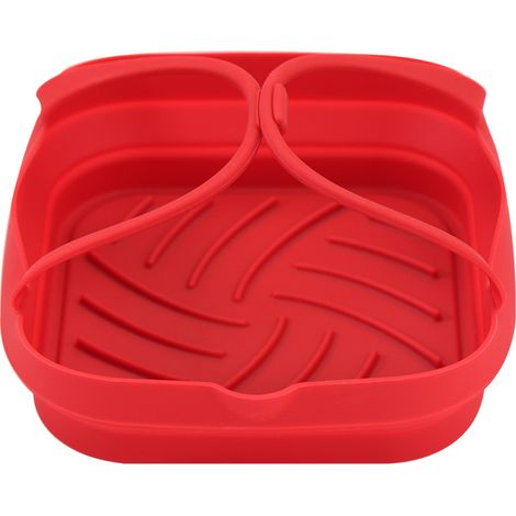 20 Cm Silikon-grillmatte Für Heißluftfritteusen Mit Griff, Quadratische Backform, Umweltfreundliches, Faltbares Küchenutensil.