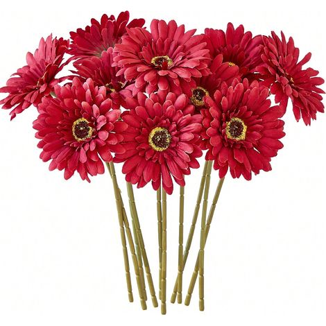 12 Künstliche Afrikanische Gänseblümchen, Seiden-gänseblümchen, Künstliche Gerbera-gänseblümchen, Lose Künstliche Sonnenblumen