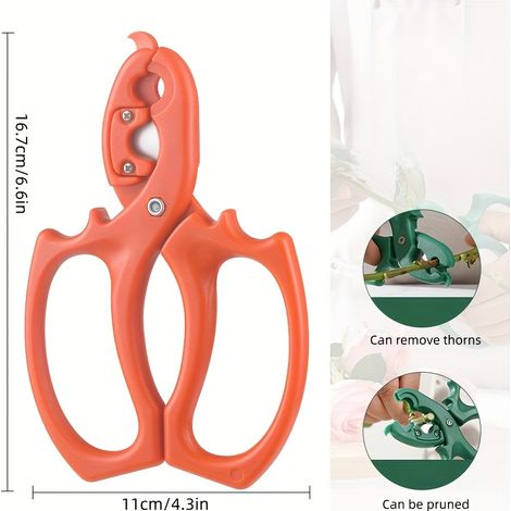 2-in-1 Blumenschere – Zweigschere, Rosenentferner, Gartenschere Aus Edelstahl, Rot