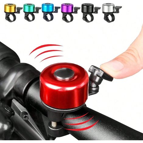 1 Mini-fahrradklingel Mit Klarem Und Kräftigem Klang, Federbelastete Klingel, Mountainbike-hupe, Fahrradzubehör, Rote Warnklingel
