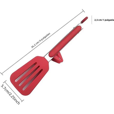 1 Rote Silikon-küchenzange, Hitzebeständig, Antihaftbeschichtet, 38,1 Cm
