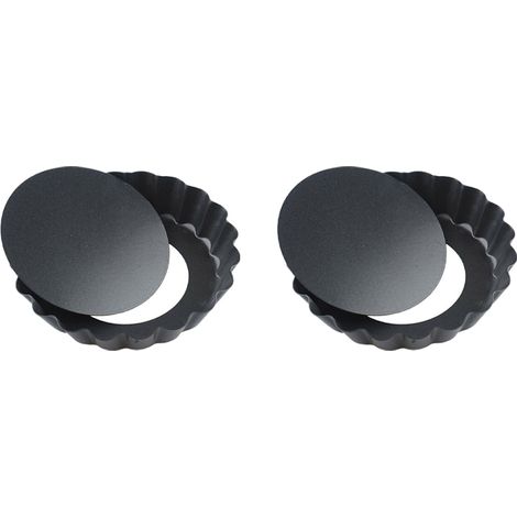 2 Stück, 10 Cm: Runde Mini-backform Mit Antihaftbeschichtung Und Herausnehmbarem Boden Für Tartes, Quiches, Flans Und Pizzen