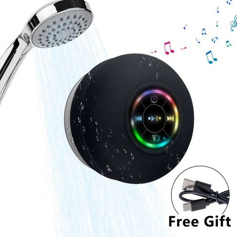 Mini-bluetooth-duschlautsprecher Mit Led-licht – Tragbar Und Wasserdicht, Kraftvoller Bass, Freisprechfunktion, Wiederaufladbar Über Micro-usb