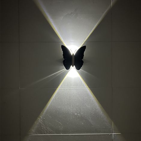 Solar-wandleuchte Für Den Außenbereich In Form Eines Schmetterlings, Led-projektionsleuchte, Zur Dekoration Von Garten, Flur, Gehweg, Terrasse Und Balkon (weißes Licht).