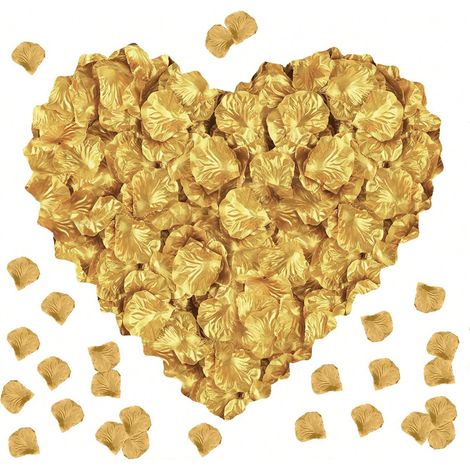 Set Mit 1000 Künstlichen Goldenen Seidenrosenblättern, Für Hochzeiten, Partys, Halloween, Zum Befüllen Von Geschenkboxen, Für Romantische Liebeserklärungen Und Als Dekoration Für Zuhause.
