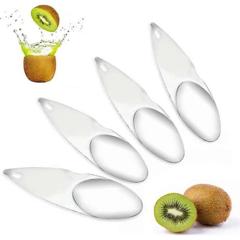 4-teiliges Kiwi-löffel-set Zum Öffnen Von Kiwis, Drachenfrüchten Und Orangen – Küchenaccessoire.
