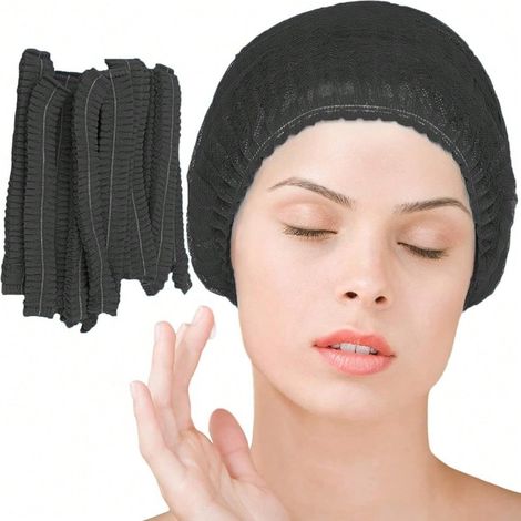 Hochwertige, Lila Einweg-hauben – 100 Atmungsaktive Vlies-haarnetze Mit Gummiband – Für Salon, Spa, Küche, Gesundheitswesen, 53 Cm (21 Zoll)