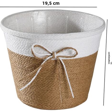 Dekorativer Lila Baumwoll-pflanztopf Mit Frischen Blumen Und Papierkordel, 38,1 Cm, Für Den Innenbereich Geeignet