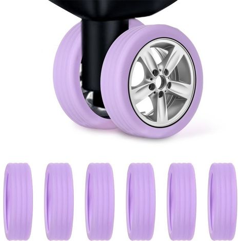 12 Stück Lila Silikon-rollenschutzhüllen Für Koffer Und Stühle, Strapazierfähiger Rollenschutz, 25,4 Cm
