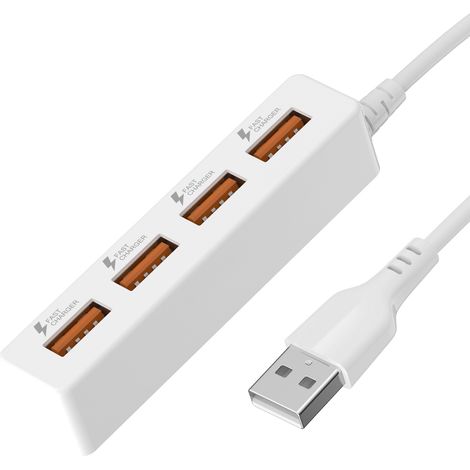 4-port-usb-verlängerungskabel Mit 1,2 M Ladekabel, Ladestationsadapter Für Zuhause Und Büro, Schnelllade-hub Für Mehrere Geräte