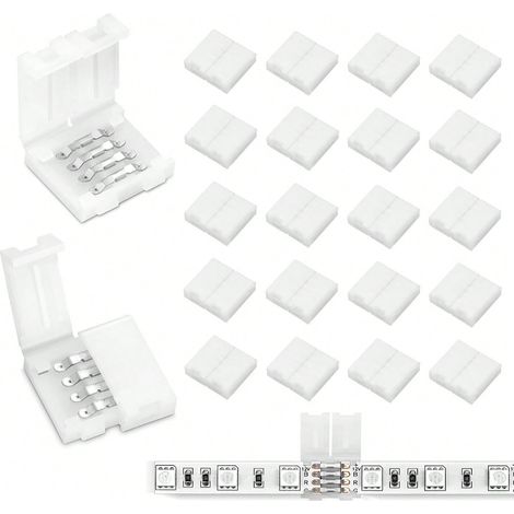 40 X 4-polige 10-mm-led-streifenverbinder, Lötfreies Adapter-anschlusskabel Für Smd 5050 Mehrfarbige Led-streifen