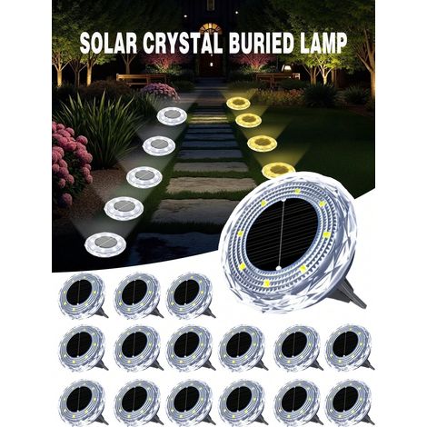 4 Stück: Mini-solar-bodenleuchten – Rautenförmiger Schirm, Gartenleuchten Für Hof, Terrasse Und Einfahrt, Weißes Licht