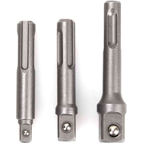 Set Mit 3 1/4"-, 3/8"- Und 1/2"-sechskant-auf-vierkant-bohradaptern Für Schraubendreher Und Sds-plus-bithalter