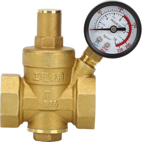 Dn25 1-zoll-wasserdruckminderungsventil Aus Messing Mit Manometer, Einstellbares Regelventil 0,05–0,8 Mpa Für Sanitär- Und Heizungsinstallationen