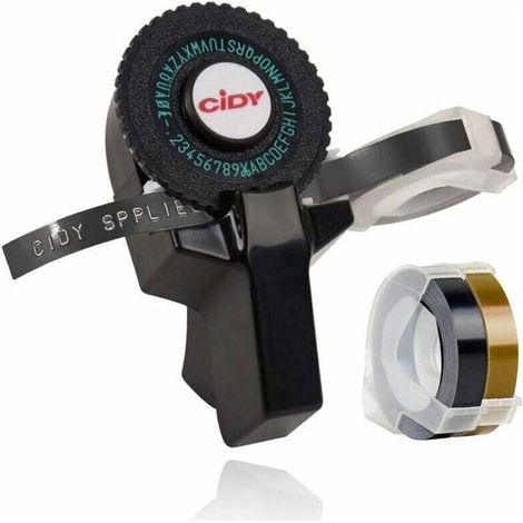 Debuns Manueller Etikettendrucker, Diy-etikettiergerät Aus Schwarzem Abs Mit 2 Rollen, Zum Personalisieren Von Gegenständen Und Kleidung