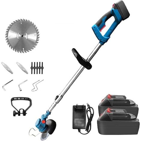 24-v-akku-rasenmäher Mit 2000-mah-lithium-akku, Verstellbarer, Tragbarer Rasentrimmer (1–30 Cm), 15,2 Cm Langes Messer Für Rasen Und Garten