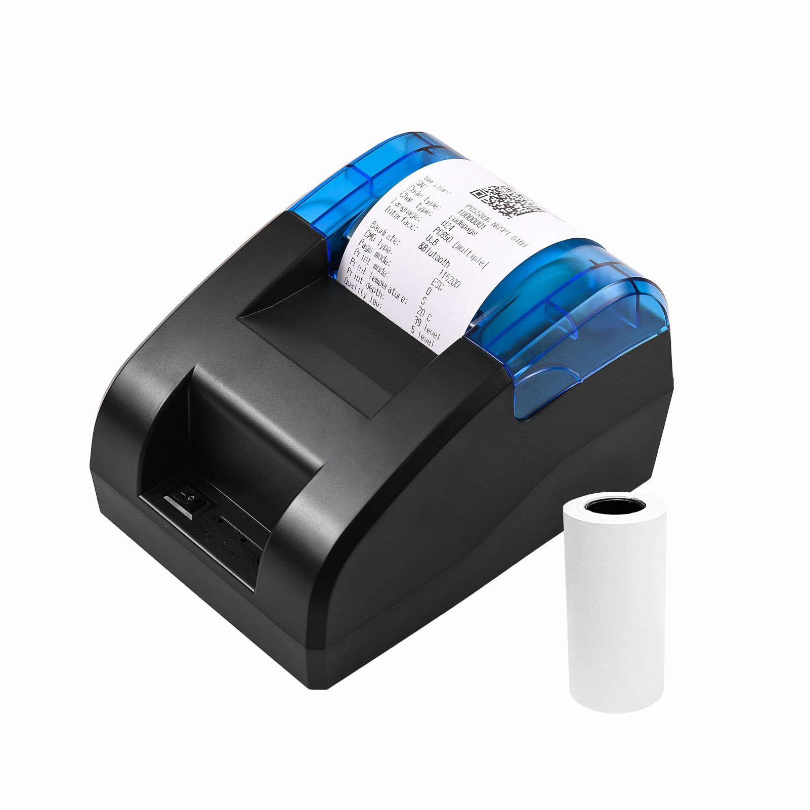 58-mm-thermobondrucker, Usb- Und Bluetooth-anschluss, Barcode- Und Logodruck, Kompatibel Mit Ios, Android Und Windows