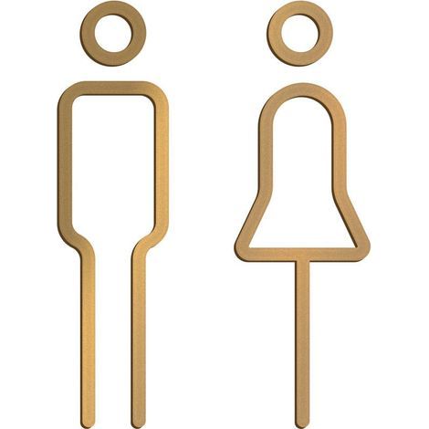 Türschild Für Damen- Und Herrentoilette, Dekoratives Metallschild Für Badezimmer, 18 X 5,7 Cm, Einfach Zu Montieren