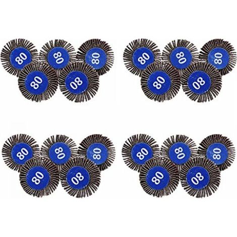 20 Stück Lamellenschleifscheiben 30 X 10 Mm, Körnung 80, Braunes Korund, Für Rotationswerkzeuge Wie Dremel, Polier- Und Schleifscheiben