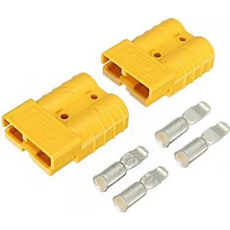 Anderson 50a 24v Stecker, 2er-pack, Gelbe Netzstecker, Versilberte Kupferanschlüsse