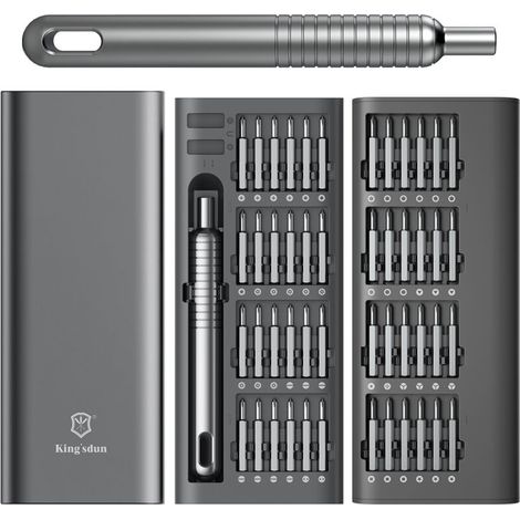 51-in-1 Präzisionsschraubendreher-set Mit 48 Magnetischen Torx-, Sechskant- Und Kreuzschlitzbits, Aluminiumkoffer Zur Reparatur Von Handys, Pcs, Uhren Und Brillen