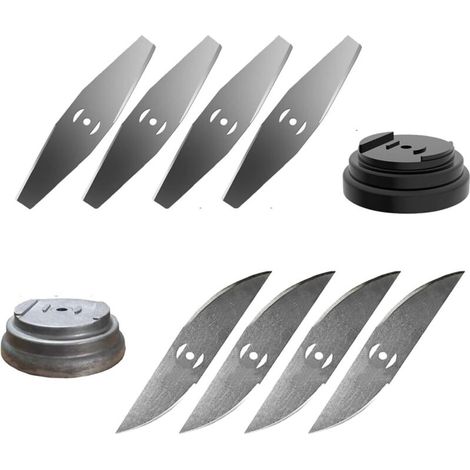 Metall-rasenmähermesser, 8er-set Mit Klingenhalterung, Ersatzzubehör Für Akku-freischneider Und Gartentrimmer