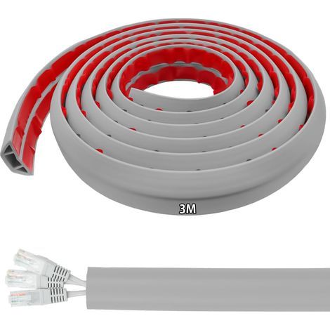 Selbstklebender Kabelkanal Für Den Boden, 3 M X 50 Mm, Flexible Pvc-kabelabdeckung, Grau, Kein Bohren Erforderlich, Kabelschutz Für Zuhause Und Büro