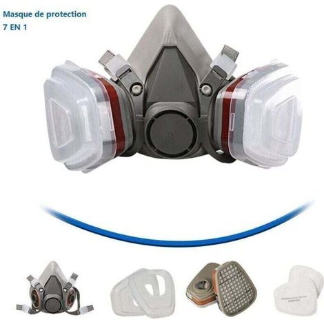 Wiederverwendbare Halbgesichtsmaske Mit 2 Luftfiltern – Flexibles Silikon Für Lackier-, Schleif-, Säge-, Schweiß- Und Industriearbeiten