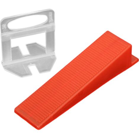 2-mm-fliesenverlegesystem – Set Mit 400 Leisten + 100 Wiederverwendbaren Keilen – Für Fliesen Mit Einer Stärke Von 3–12 Mm