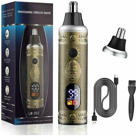 Wiederaufladbarer Nasen- Und Ohrentrimmer Für Männer, Edelstahl, Wasserdicht (ipx7), 5500 U/min Motor, 360° Drehbare Klinge Für Nase, Ohren, Augenbrauen Und Bart, 60 Minuten Akkulaufzeit, Usb-anschlus