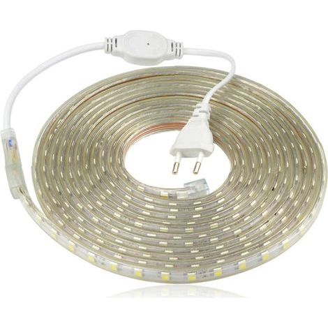 220 V Ip67 Wasserdichter Led-streifen – Warmweiß 5050 – 6 M Länge – Innen- Und Außenbeleuchtung – Direkte Installation Ohne Transformator