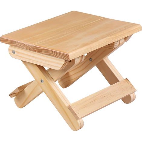 Klapphocker Aus Kiefernholz Natur, 24 X 19 X 17,8 Cm – Kompakter Tritthocker Mit Effizientem Wasserablauf Für Bad, Dusche, Garten Und Camping