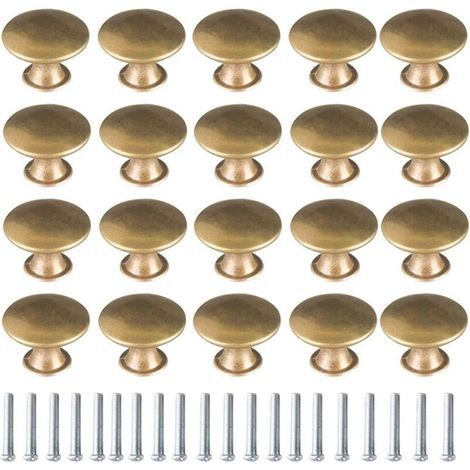 Set Mit 20 Vintage-möbelknöpfen Aus Messing, Schubladengriffen, Küchenschränken, Küchenschränken, Eisenlegierung, Bronzegelb, 30 X 21 Mm, Pilzform