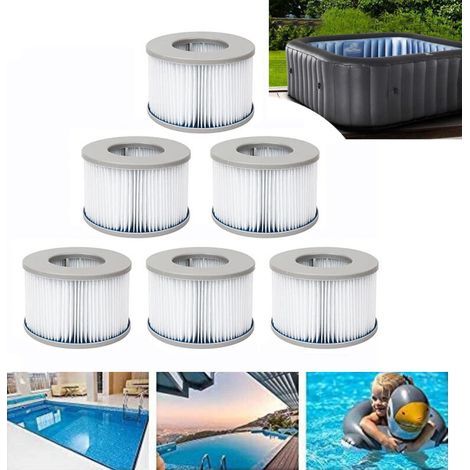 6er-set Filter Für Aufblasbare Whirlpools, Kompatibel Mit Mspa Fd2089 – Filterkartusche Ø 10,8 X 6,8 Cm, Polyester