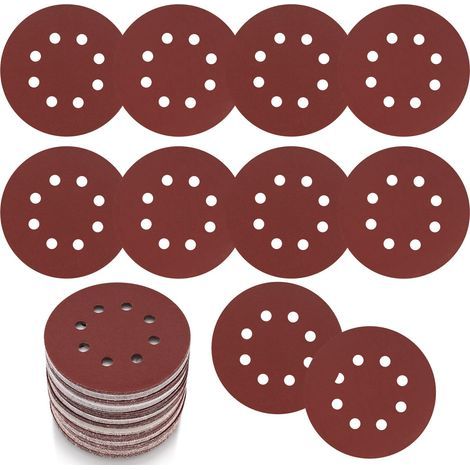 100 Schleifscheiben, 125 Mm, Körnung 240, 8-loch-klett-schleifpapier Für Exzenterschleifer, Zum Polieren Von Holz Und Metall