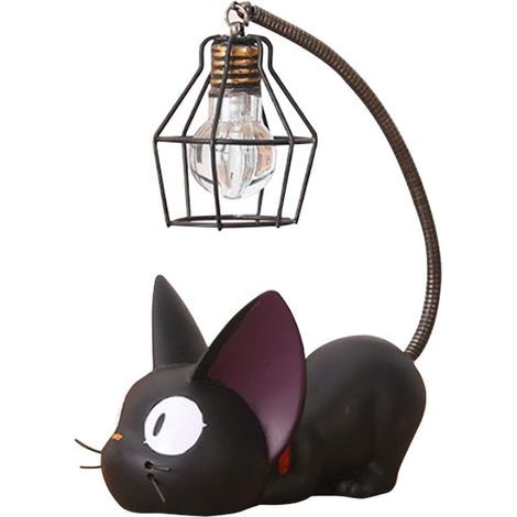 Nachttischlampe In Katzenform Aus Kunstharz Mit Metallschirm – Niedliches Design – Sanftes Licht Zum Lesen – Maße: 8 X 12 X 17 Cm – Ideal Für Schlafzimmer, Wohnzimmer Und Büro