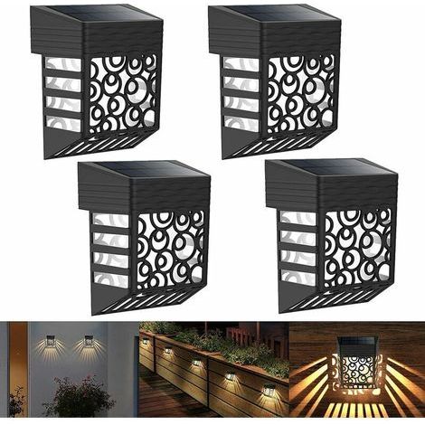4er-pack Solar-außenleuchten, Ip54 Wasserdichte Wandleuchten Mit Lichtsensor, Dekorative Beleuchtung Für Garten, Zaun Und Terrasse, Automatische Ein-/ausschaltfunktion