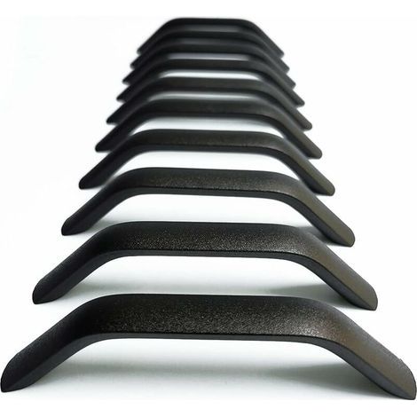 Set Mit 10 Möbelgriffen, 128 Mm, Mattschwarzer Edelstahl – 128 Mm Lochabstand, 147 Mm Länge – Inklusive M4-schrauben Für Schränke, Schubladen, Küche Und Bad