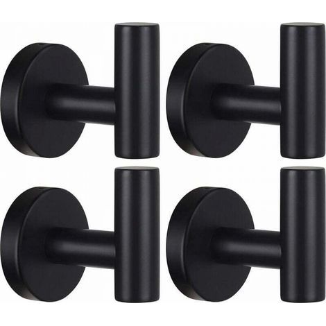 Wandhaken Aus Mattschwarzem Edelstahl Sus 304, Minimalistisches Design, Robuster Wandhalter Für Kleidung Und Handtücher, Einfache Montage