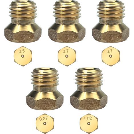 Set Mit 5 Butangasdüsen Aus Messing (0,5/0,7/0,87/1,02 Mm) Für Kochfelder – Einfacher Austausch Von Lpg-injektordüsen