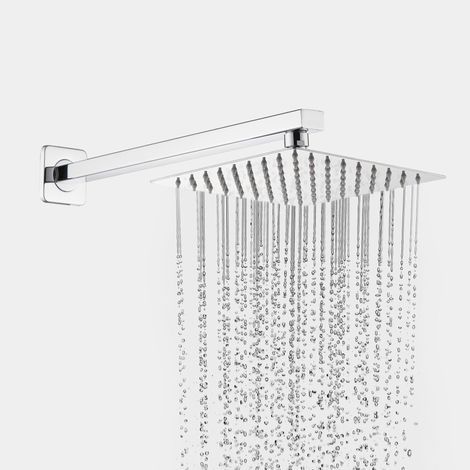 Quadratischer 20-cm-duschkopf Aus Edelstahl, Wassersparende Regendusche, 360° Drehbar Und 30° Neigbar, Universelles 1/2"-gewinde, Einfache Werkzeuglose Montage